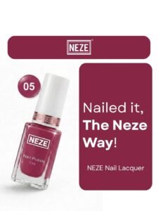 NEZE Burgundy Nail Polish, Glossy Finish, 7ml