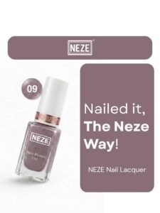 NEZE Dusty Mauve Black Speckle Nail Polish – Glossy Finish, 7ml