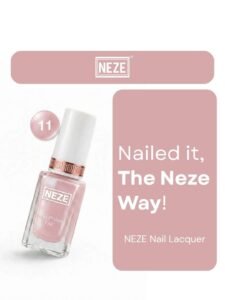 NEZE Shimmer Baby Pink Nail Polish – Glossy Finish, 7ml