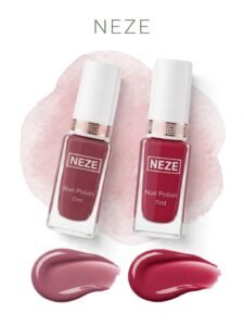 NEZE Nail Polish Combo Pack of 2 – Mauve Pink & Berry Pink | 7ml Each
